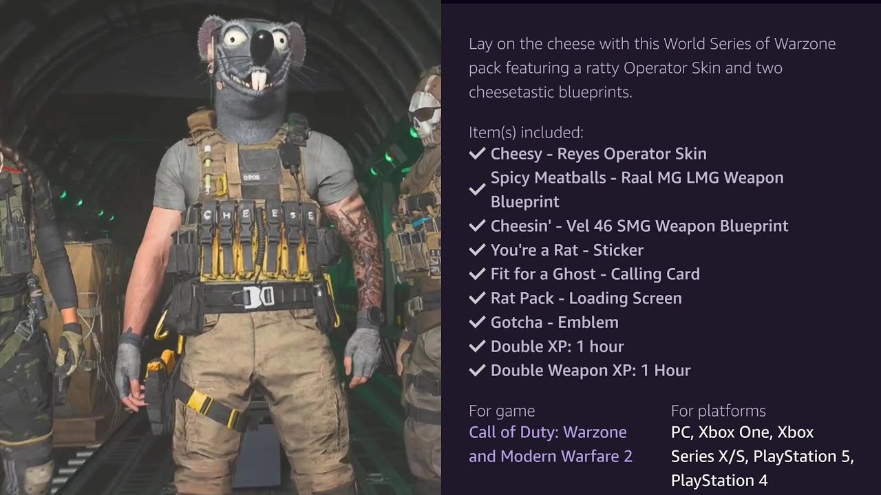 Get this 2400 Cp WSOW - Rat Pack for *Free in MW2 !! Amazon Prime Gaming