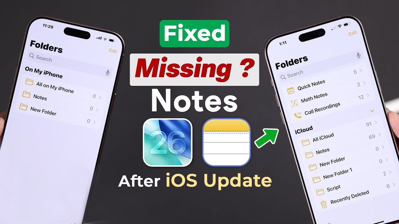 iOS 26 - iPhone Notes Disappeared Missing! [How to Recover Deleted Notes]