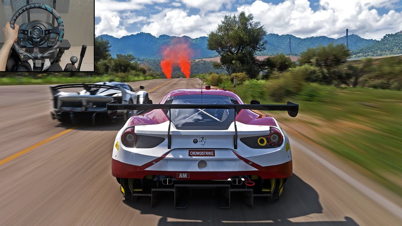 1418HP Ferrari 488 GTE | Hypercars Race in Forza Horizon 5 | Steering Wheel Gameplay
