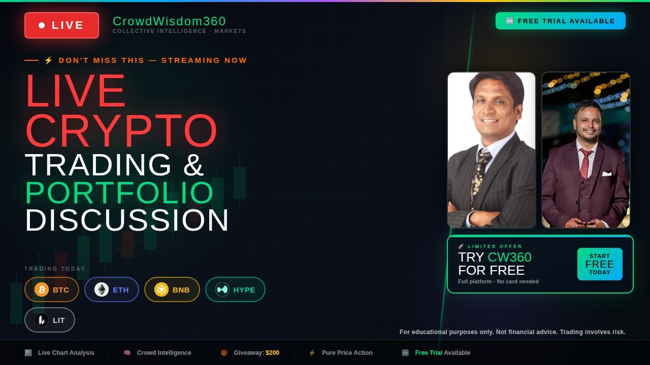 🔴 LIVE BTC, ETH, BNB TRADING And Portfolio Discussion | Price Analysis: BTC, ETH, HYPE, LIT, BNB