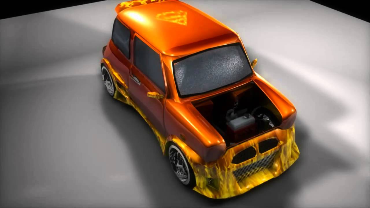 Flame body kit - Austin Mini animation (Cinema4D, After Effects)
