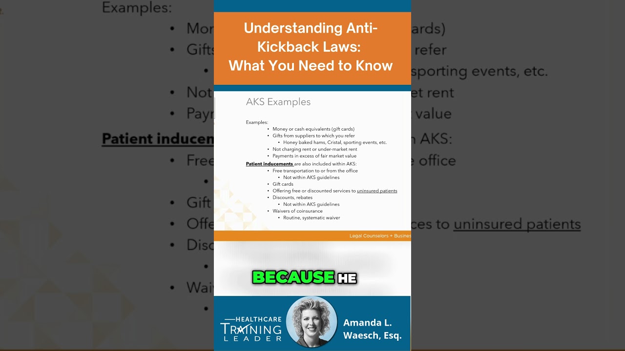 Understanding Anti Kickback Laws  What You Need to Know #onlinetraining   #medicalpractice