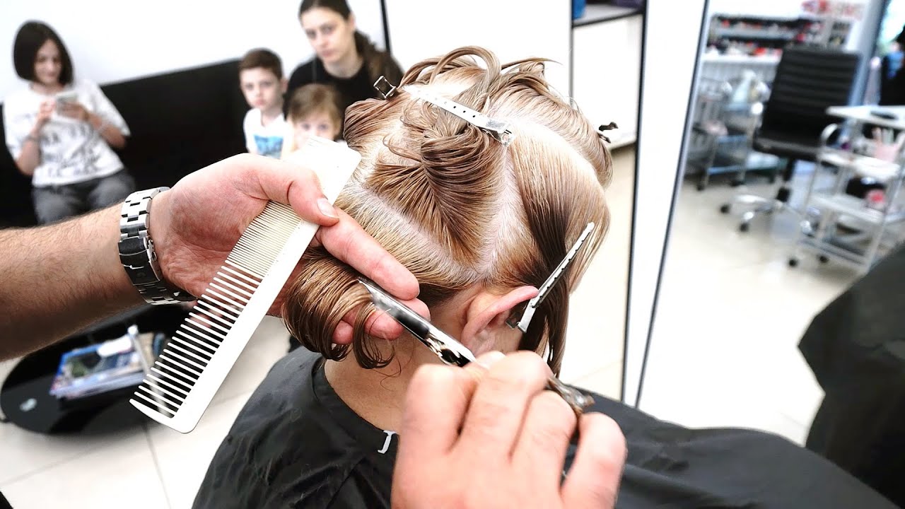 Anti-Age Blonde Haircut: Long to Short BOB Transformation Tutorial