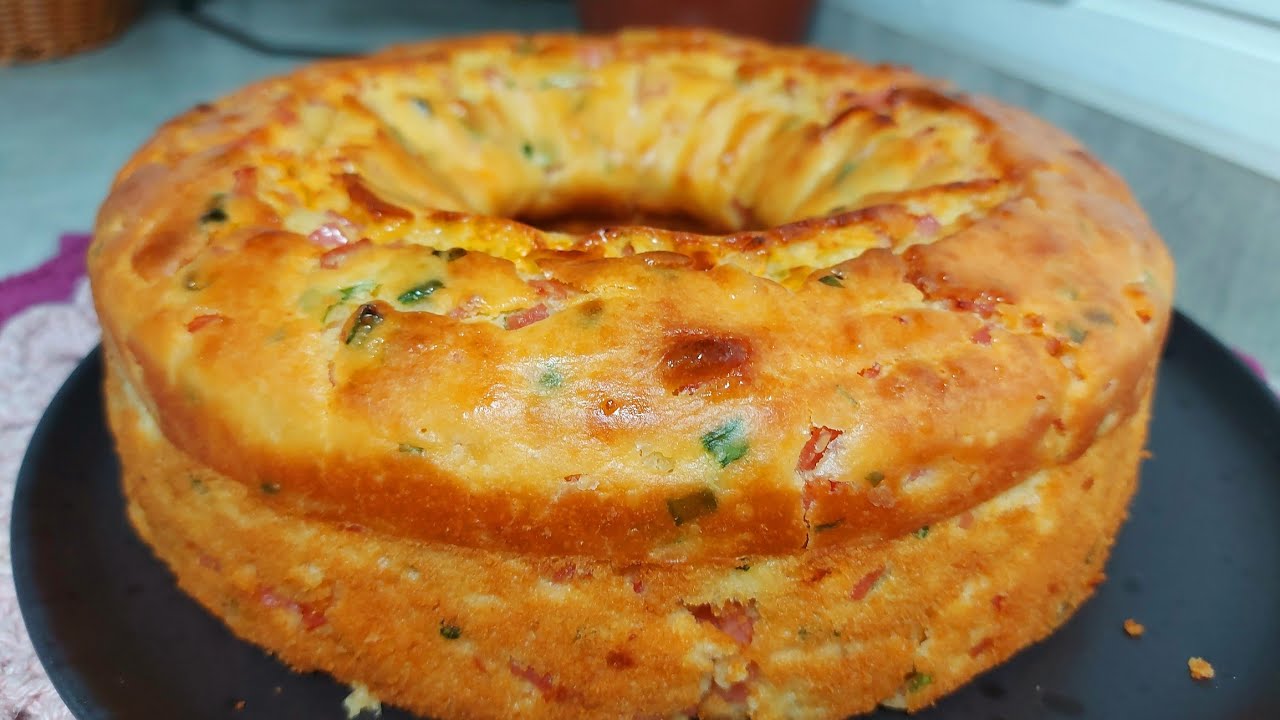 BOLO SALGADO incrível com apenas 1 BATATA na massa!#bolo