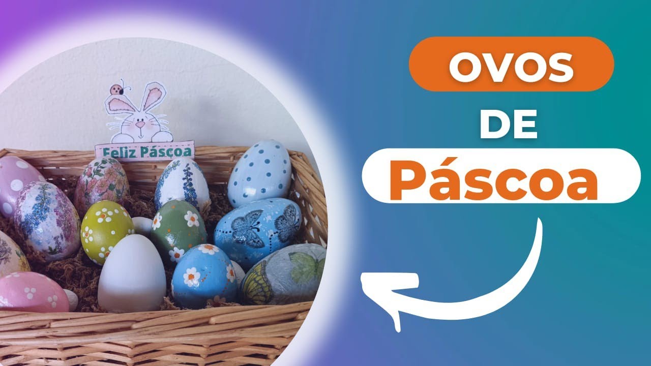COMO FAZER OVOS DE PÁSCOA DECORATIVOS, FEITOS COM GESSO e #papelmachê #páscoa