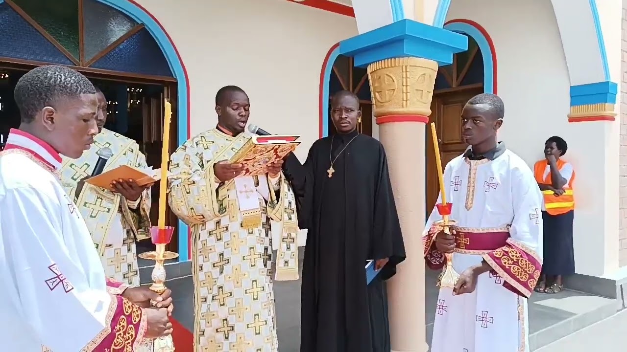 Gospel Reading during Patriarch Theodoros II's visit to Rwanda by Deacon Raphael from Kenya.