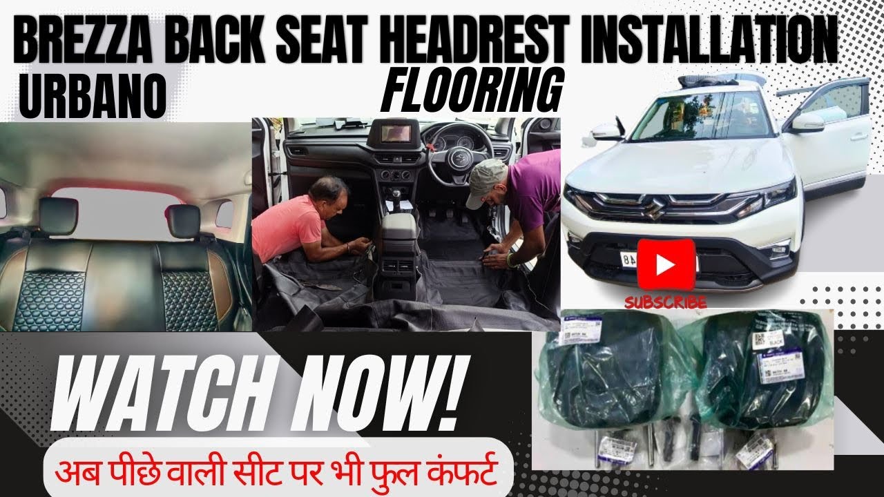 Headrest installation Brezza lxi 😎 Mat Flooring in Brezza / Brezza Urbano lxi to zxi modification 👍
