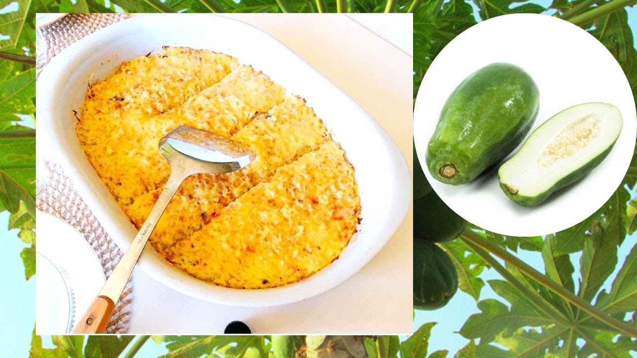 Gratin de papayes vertes aux lardons et fromage, un plat délicieux à découvrir !