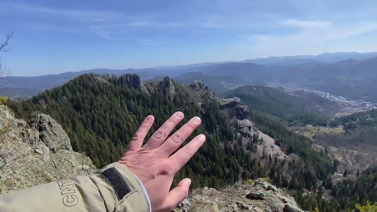 High Mountain Cliff landscape panorama hiking adventure at Nevyastata Ecotrail, Rhodope Mountains