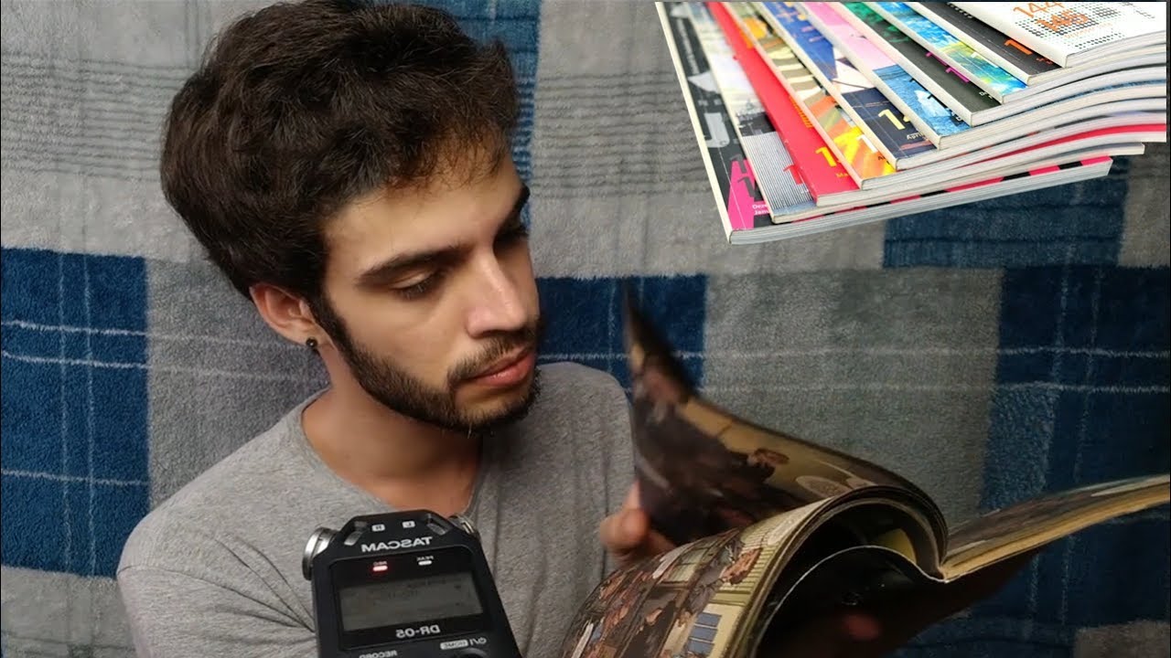 ASMR: Mostrando quadrinhos com sons de folhas (BINAURAL)