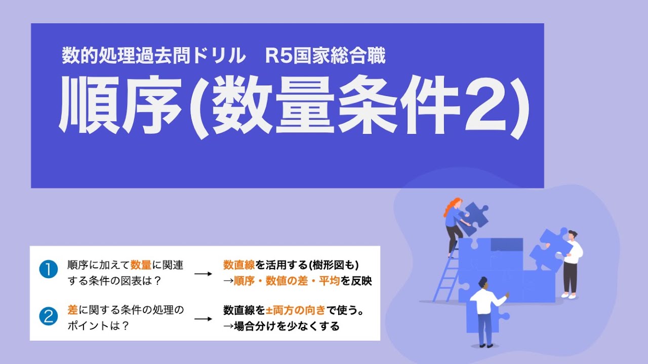 【R5国家総合職】やっぱり「順序＋数量」は数直線で処理【数的処理】