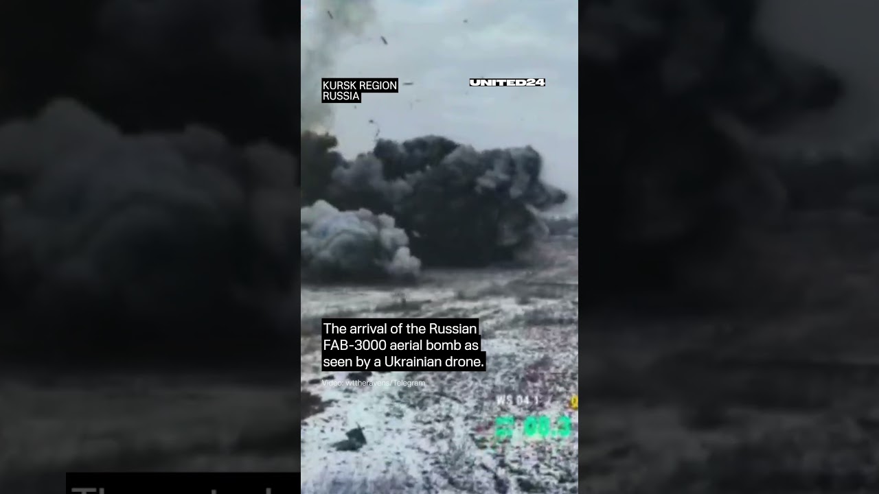 Ukrainian Drone Captures Explosion of the Russian FAB-3000 Aerial Bomb #warinukraine