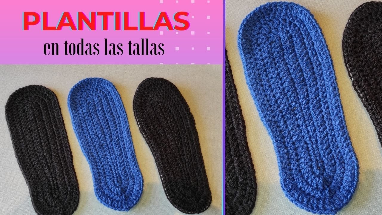 ☑️ Cómo tejer plantillas a crochet 😍 en todas las tallas 💪👇 Muy fácil.. 👍