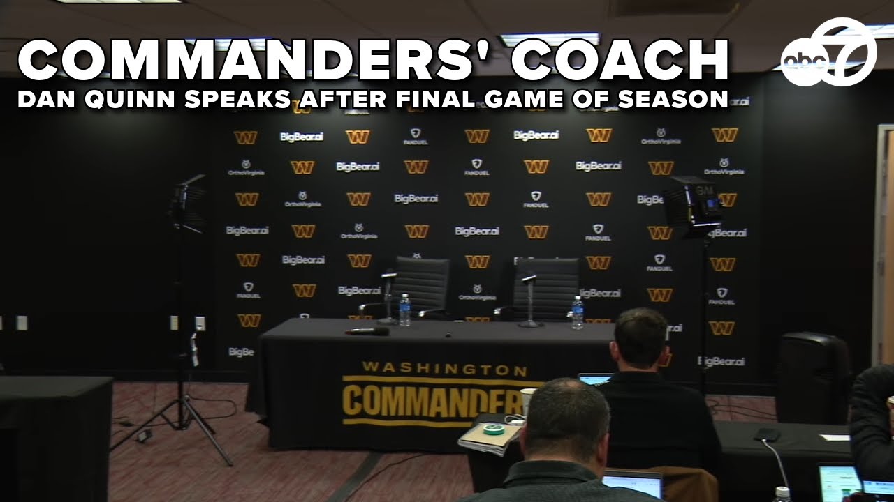 WATCH: Commanders' Head Coach Dan Quinn holds news conference after final game of the season
