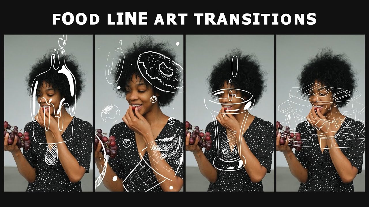 Food Line Art Transition
