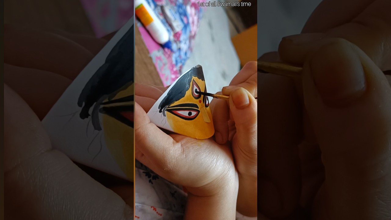 Maa Durga craft with paper ❤️ #youtubeshorts #shorts #craft #durgapuja #papercraft #durga #bangla