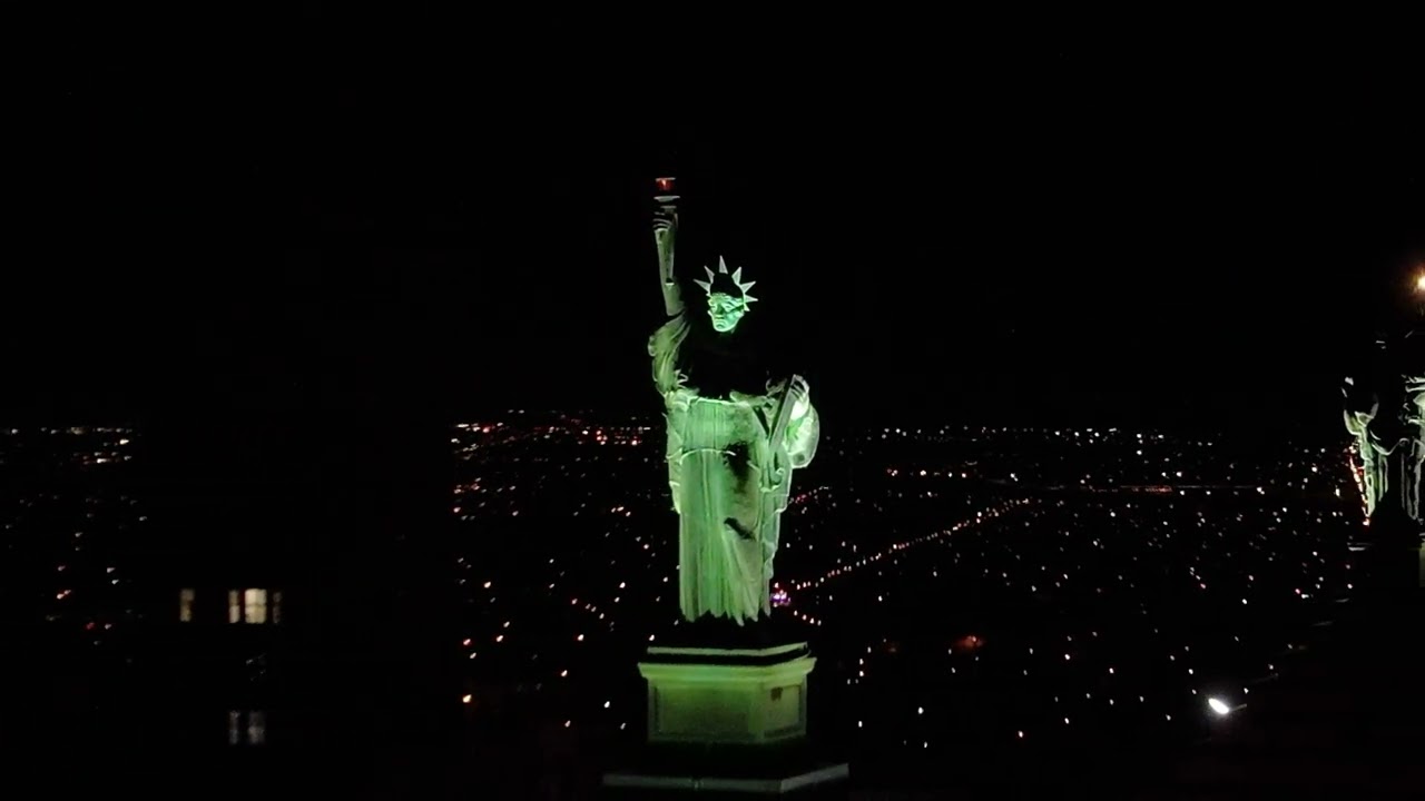 Buffalo NY at Night - A short drone flight over Buffalo NY 4K