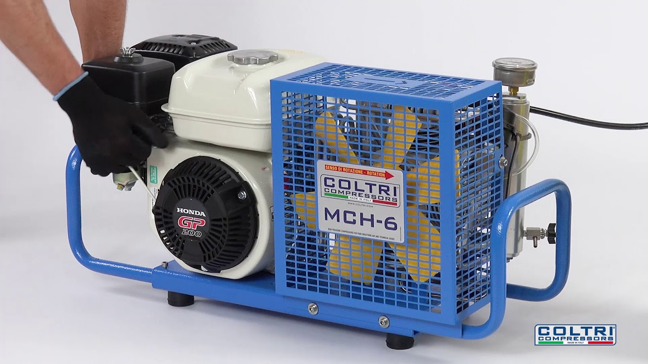 First Installation and set up MCH6 SH, Honda Petrol, Coltri diving compressor