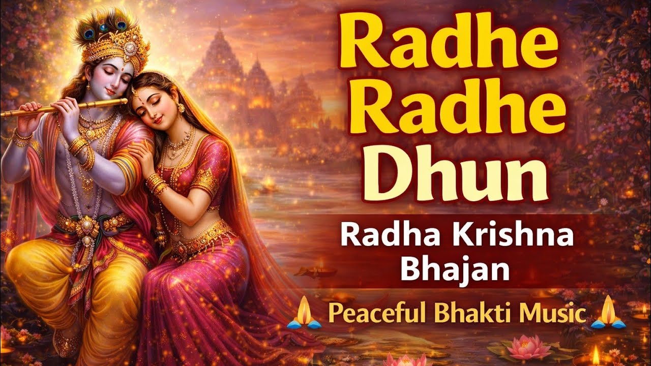 Radhe Radhe dhun | Radhe Krishna Bhajan | peaceful bhakti music | Krishna flute meditation