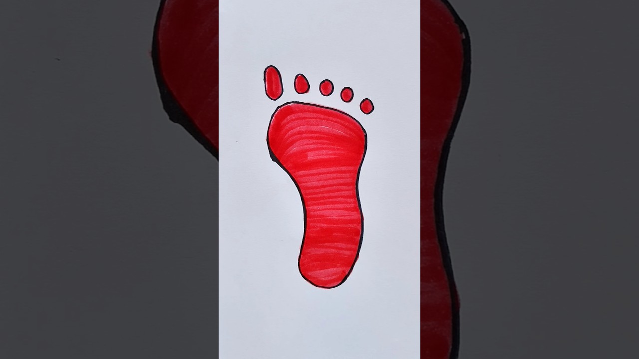 Foot Print 👣 Drawing for kids #footprint #drawing #shortvideo #viralvideo #trending #pipafuntv #kids
