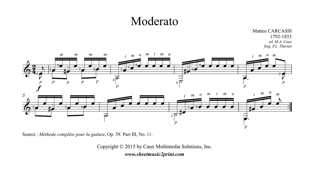 Carcassi : Moderato Op. 59, Part 3, No. 11