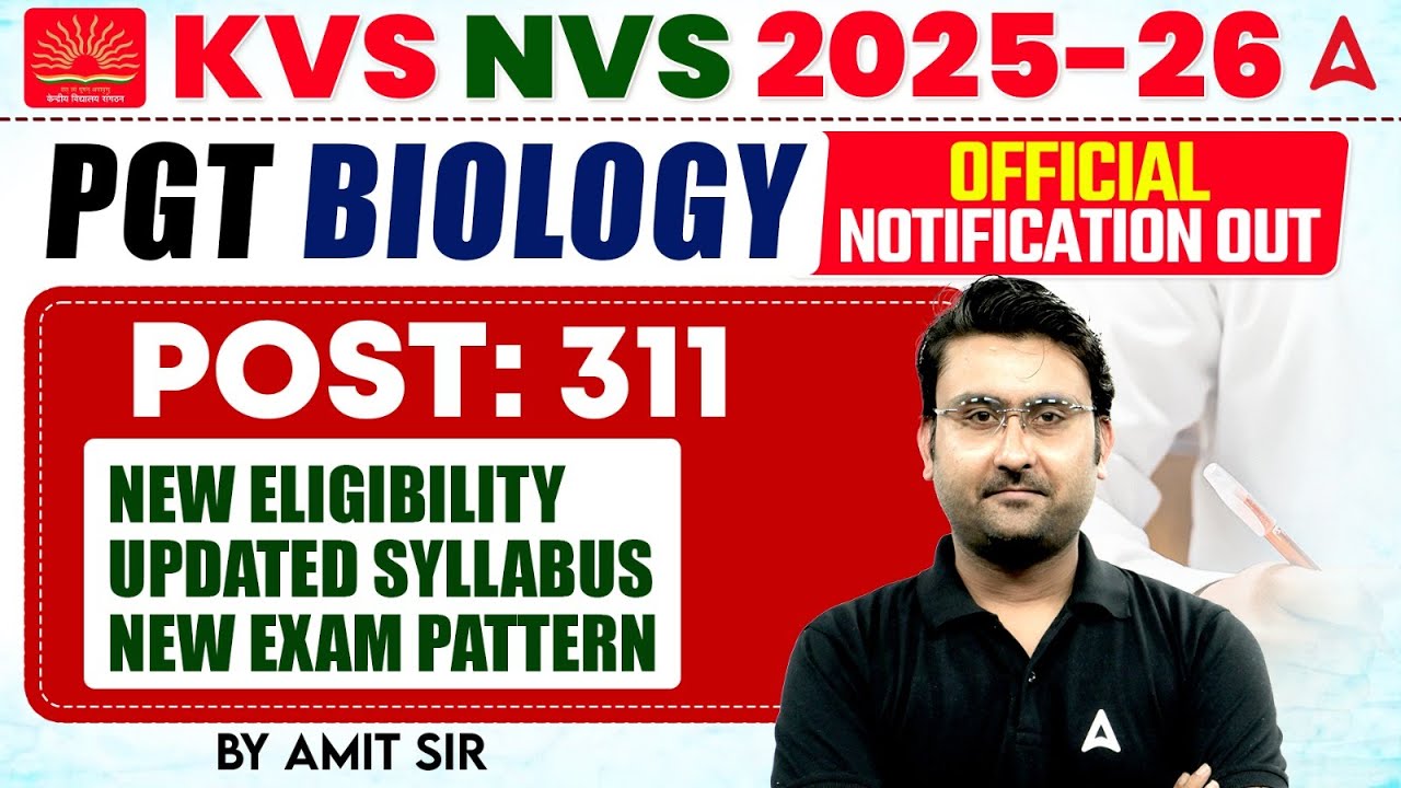 KVS NVS PGT BIOLOGY Official Notification 2025 Out | KVS NVS  Posts, New Eligibility & Syllabus