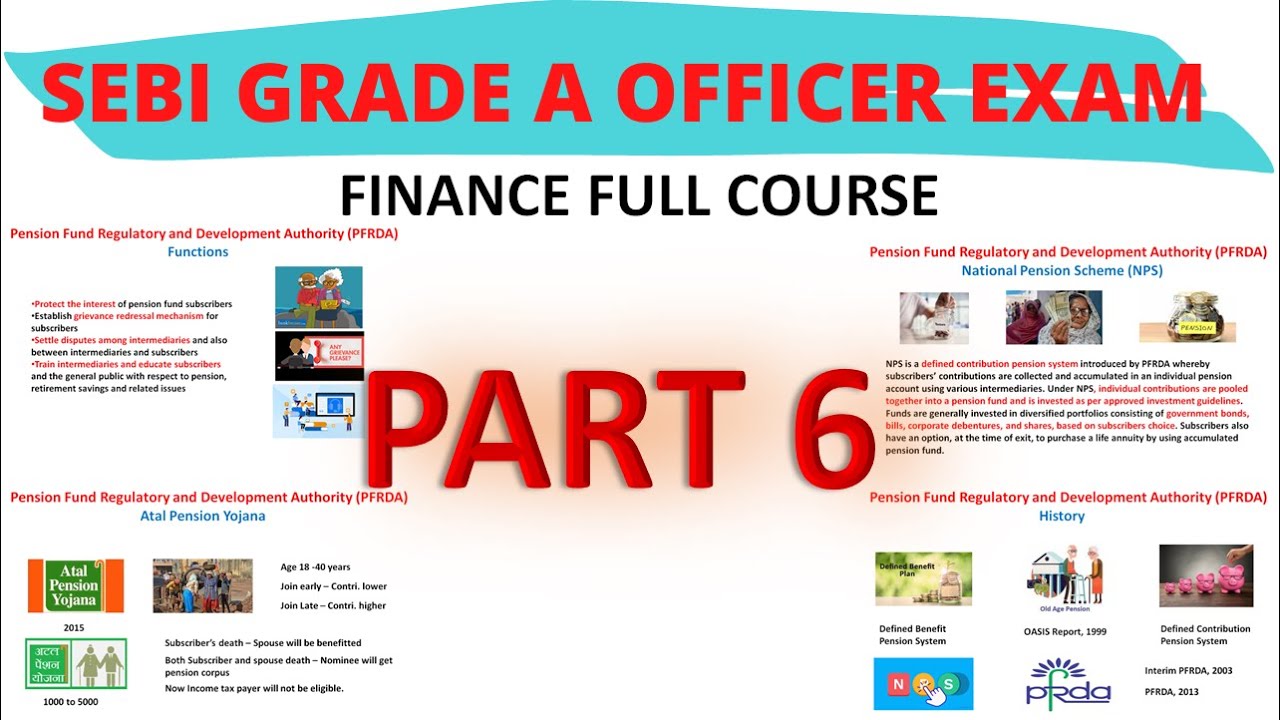 SEBI Free Finance Course (PART 6) - Pension Fund Regulatory and Development Authority