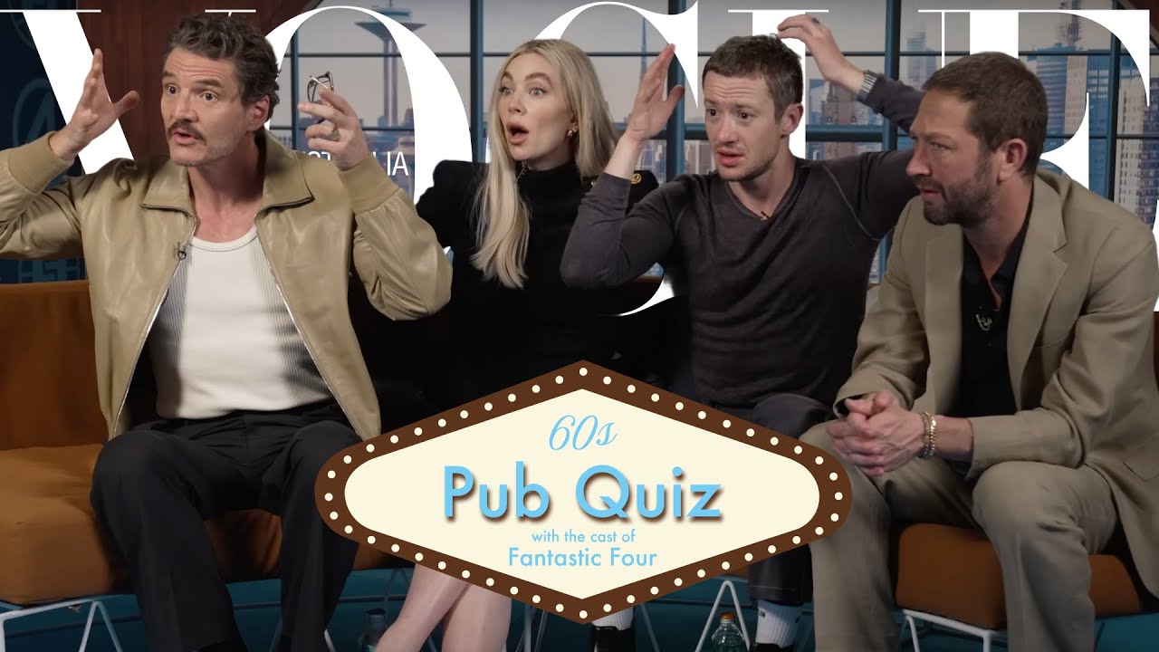 Pedro Pascal & The Cast Of Fantastic Four Plays Our ’60s Pub Quiz | Vogue Australia