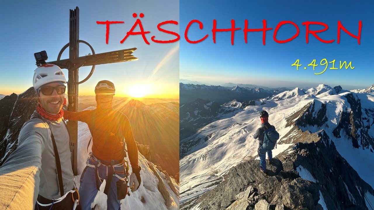 Täschhorn 4.491m vom Mischabeljochbiwak - zum Sonnenaufgang am Gipfel
