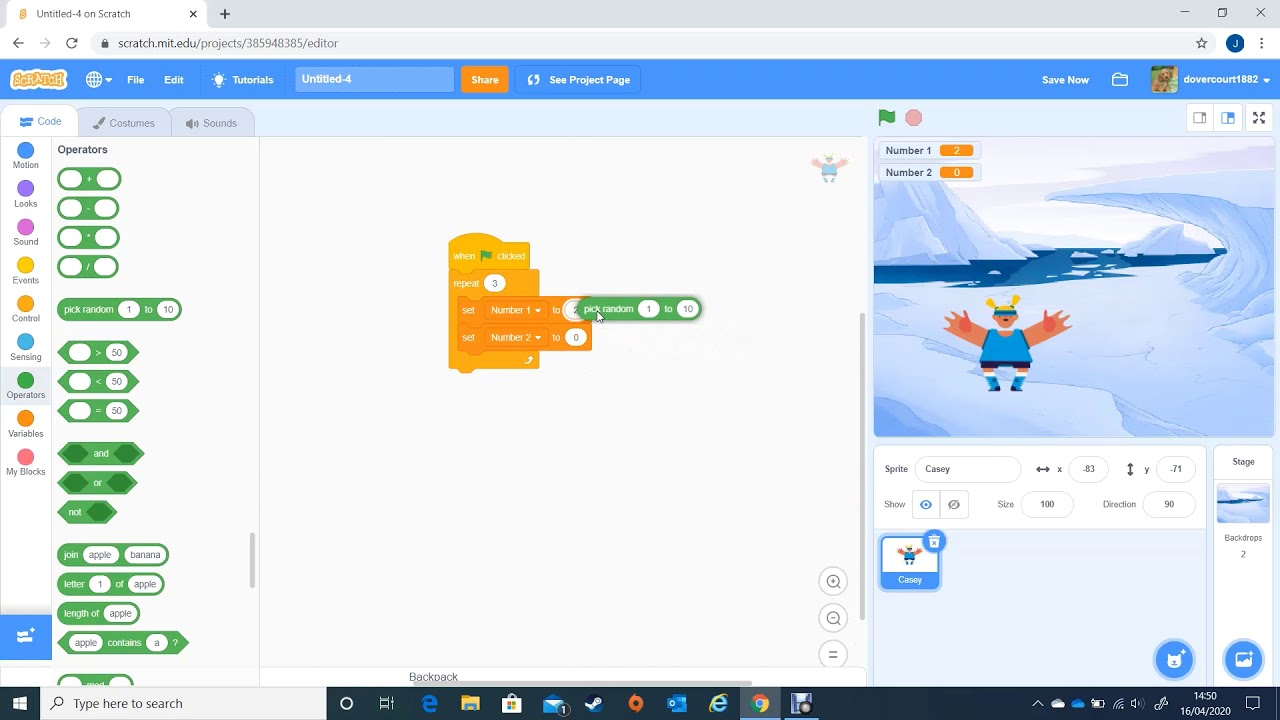 Scratch Maths Quiz 1
