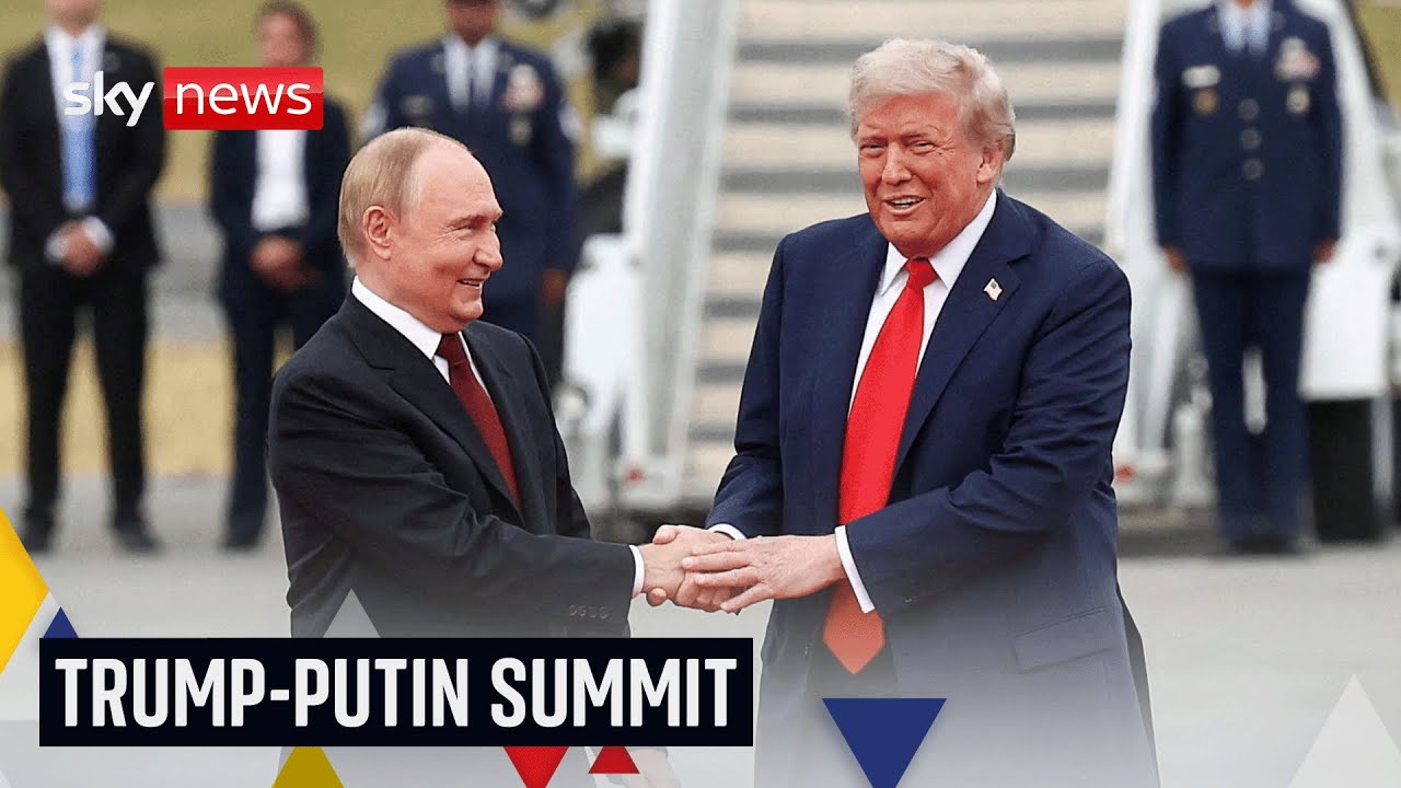 Trump greets Putin with smile and handshake as they arrive at Alaska summit