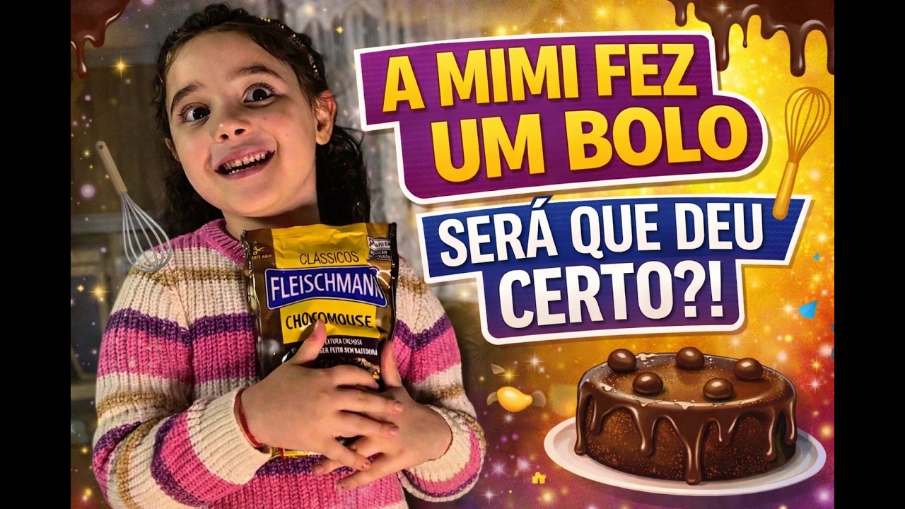 MIMI FOI FAZER BOLO DE CHOCOLATE… OLHA NO QUE DEU! 🍫😂