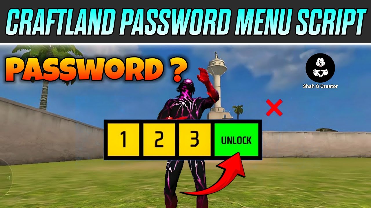 CRAFTLAND PASSWORD MENU 🔑 SCRIPT | Shah G Creator | Make Password Menu in Craftland | Free Fire Max