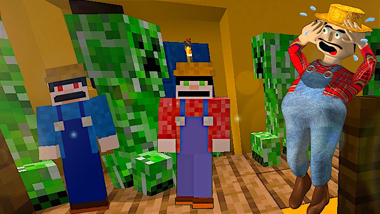 FAJUTO PANÇOCA faz CREEPERS acabar com a roça de JUCA PAÇOCA no MINECRAFT