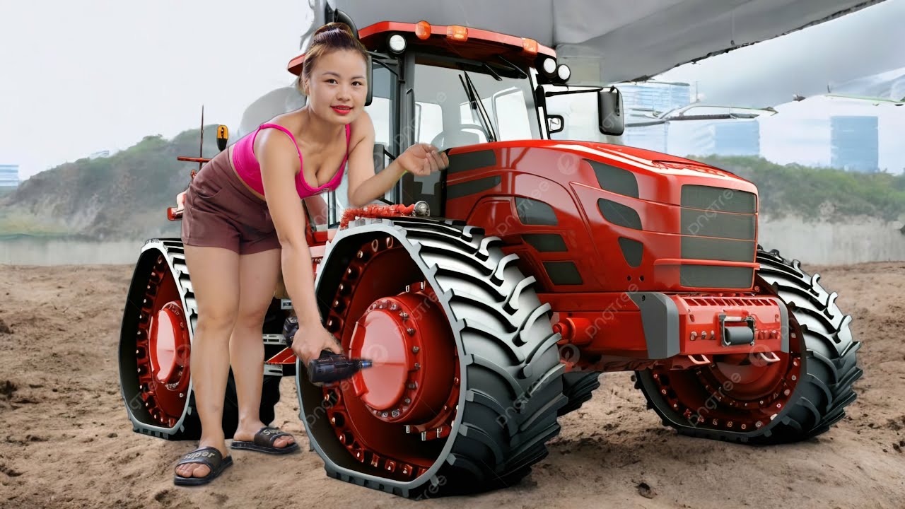 Timelapse :The girl spent 2 days to complete the repair and assembly of the agricultural tractor