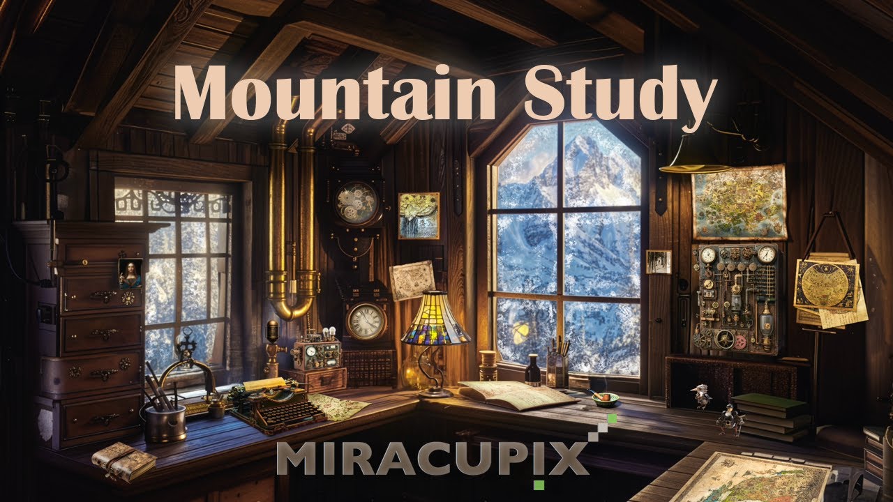 Mountain Study | Steampunk Clockwork Calm Above the Snow