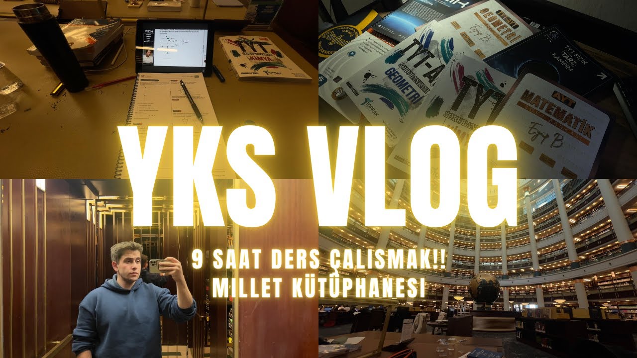 9 saat ders çalışmak, millet kütüphanesi vlog #yks26 #yksvlog