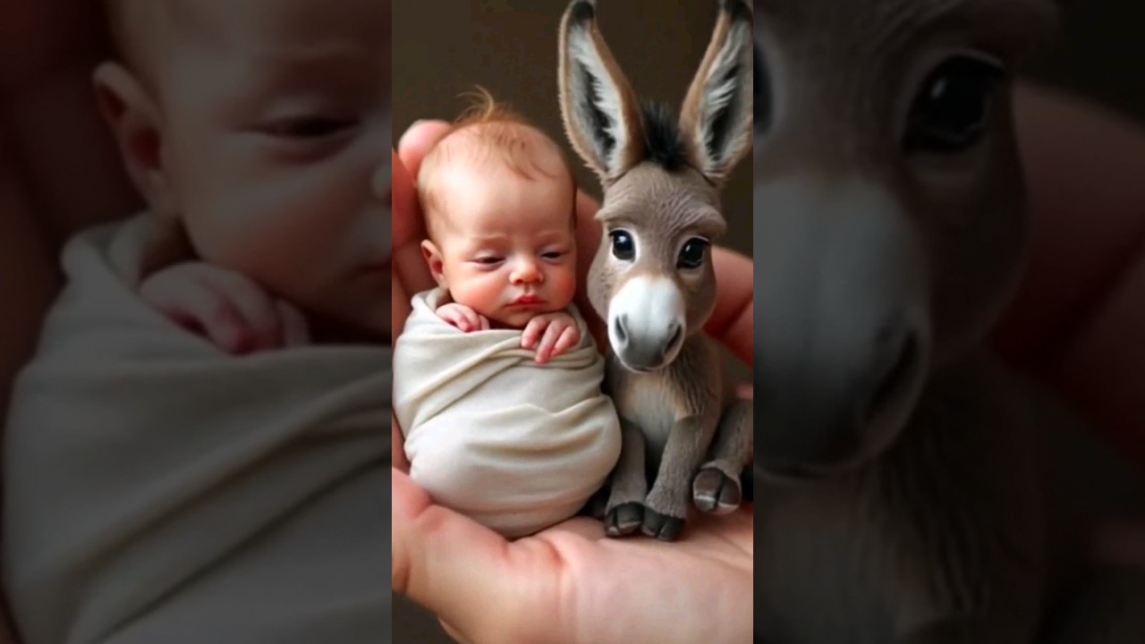 beb&ecirc; fofo e mini animais #ia #infantil.