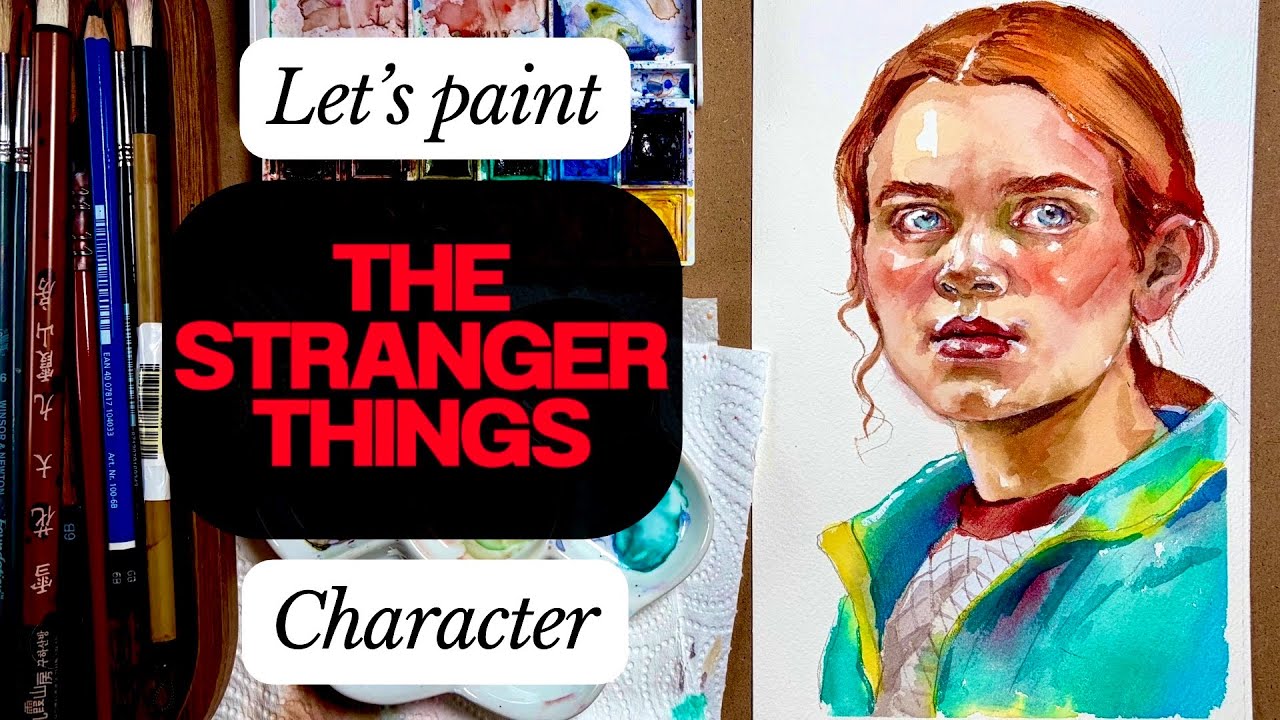 Watercolour Tutorial PORTRAIT. How to paint Max from "The Stranger Things" series