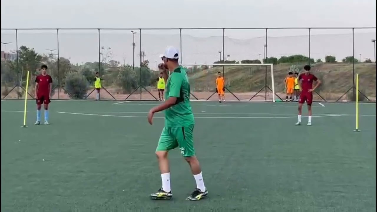 travail jeu de tête défensif... stage licence B CAF... ligue régionale Marrakech Safi