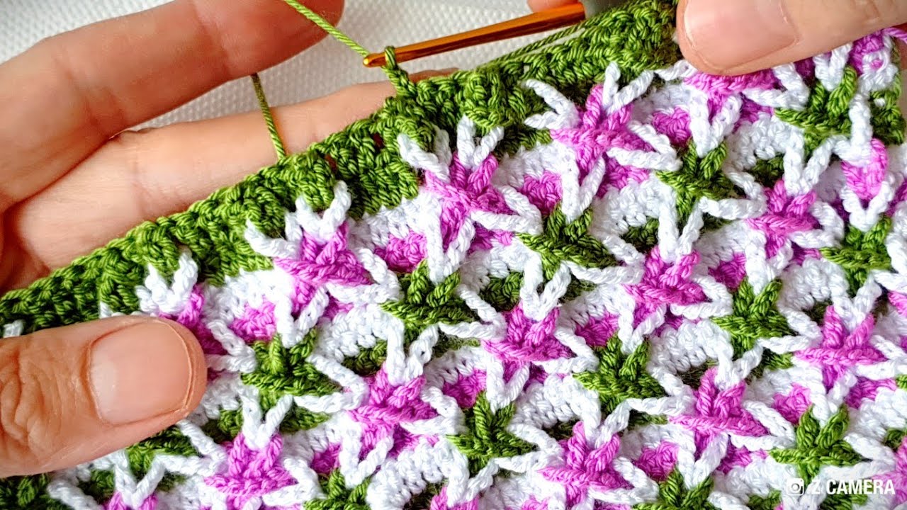 Yapılışı çok kolay görünüşü farklı Yıldız örgü modeli crochet knitting
