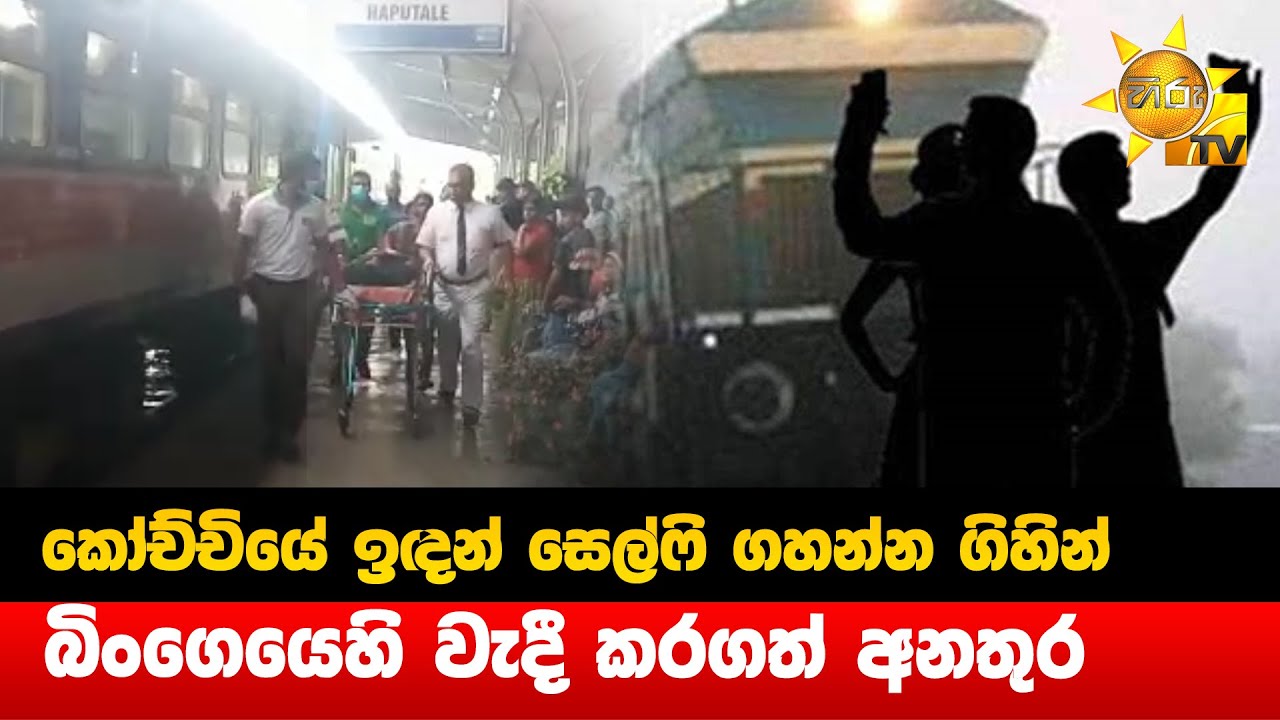 කෝච්චියේ ඉදන් සෙල්ෆි ගහන්න ගිහින් - බිංගෙයෙහි වැදී කරගත් අනතුර - Hiru News