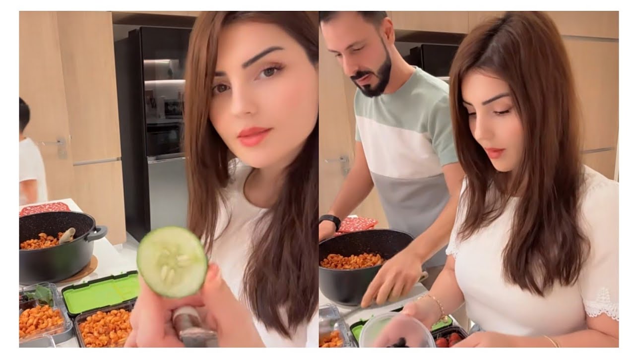 نور وعصام 🥰 تحضيرات لانش باكس عصام عم يساعد نور 🥰آدم بدو جرجير 😅😅