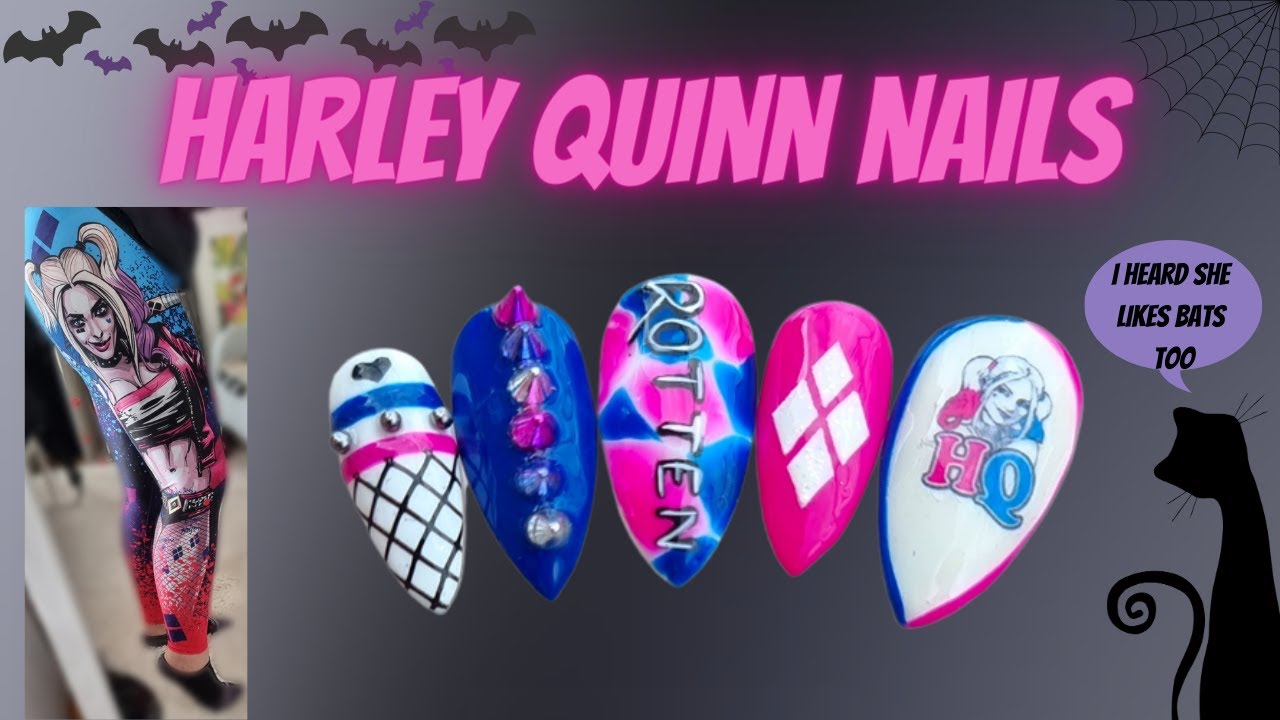 Harley Quinn Nails DC Nails