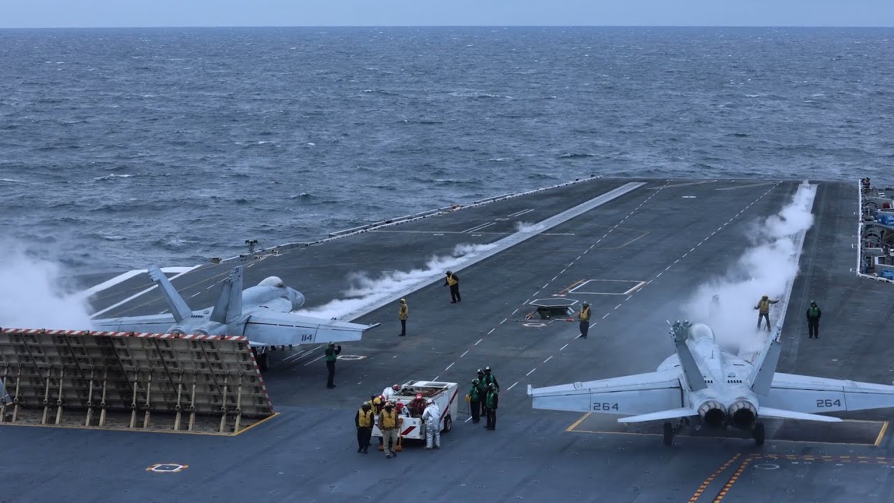 ALL ABOARD: The Nimitz-class aircraft carrier USS George H.W. Bush