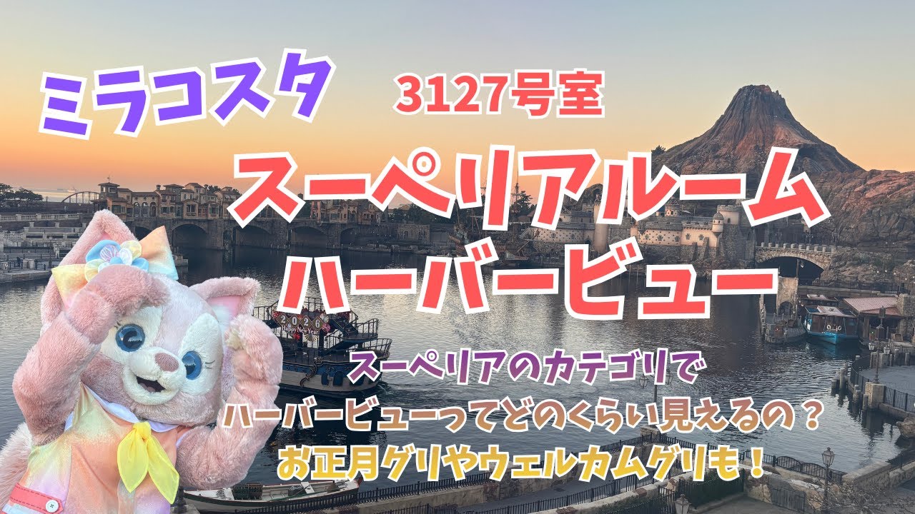 【お正月ミラコスタ宿泊記】スーペリアルーム ハーバービュー この部屋の眺望は？ ウェルカムグリ・お正月グリやダッフィー&フレンズの新グッズも！ディズニーホテル【ミラコスタ ハーバービュー】
