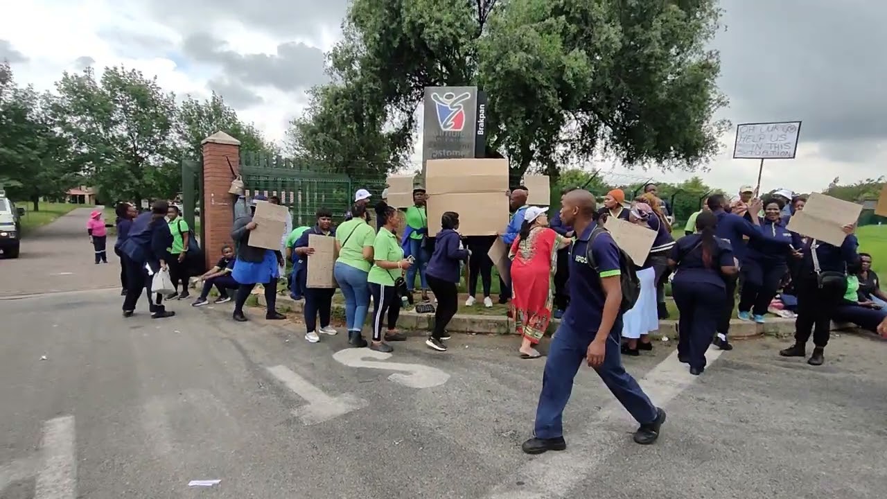 Employees of Metro contractor protest outside Brakpan CCC