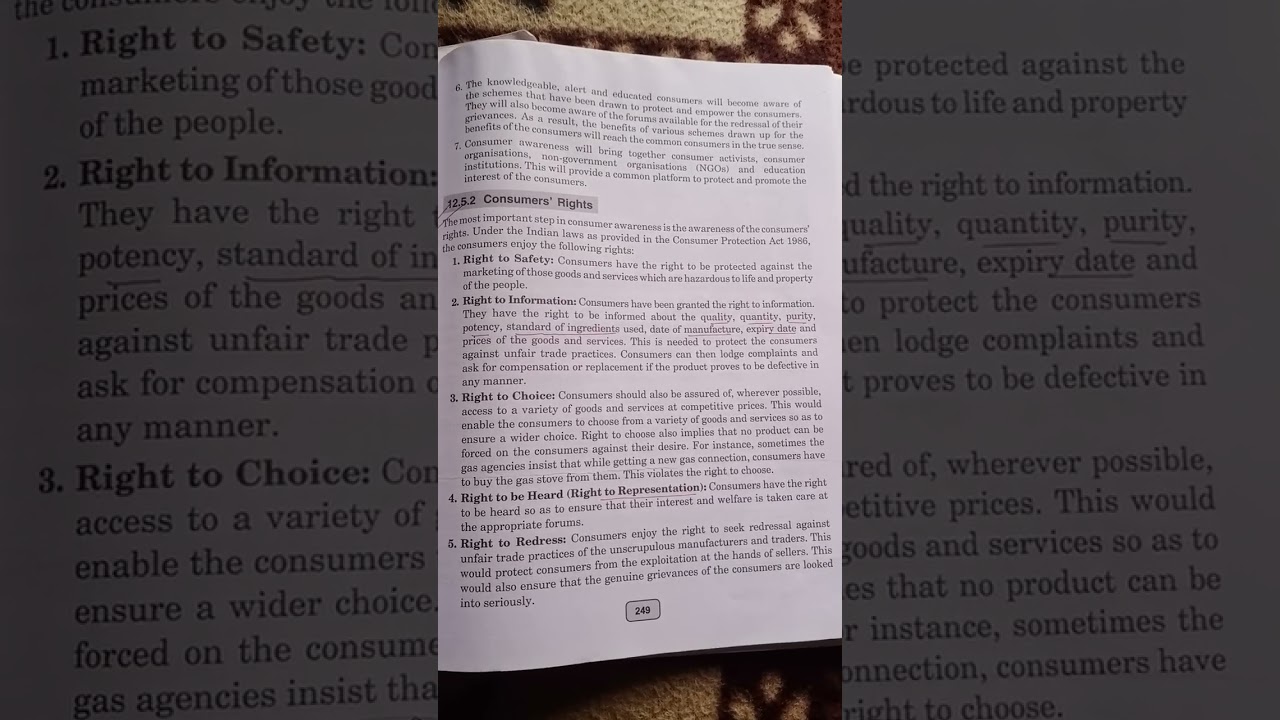 Part-5 CISCE Economics (Consumer awareness)