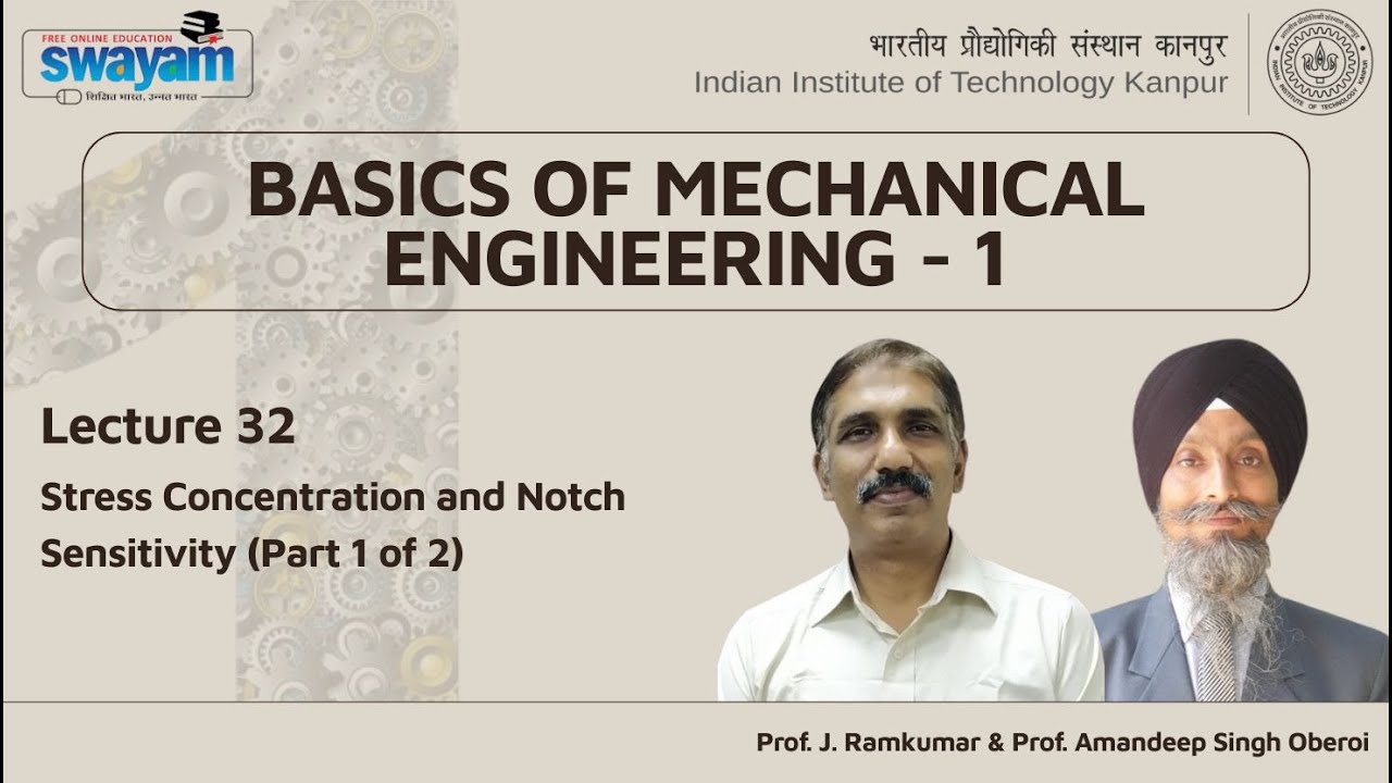 Lecture 32 : Stress Concentration and Notch Sensitivity (Part 1 of 2)