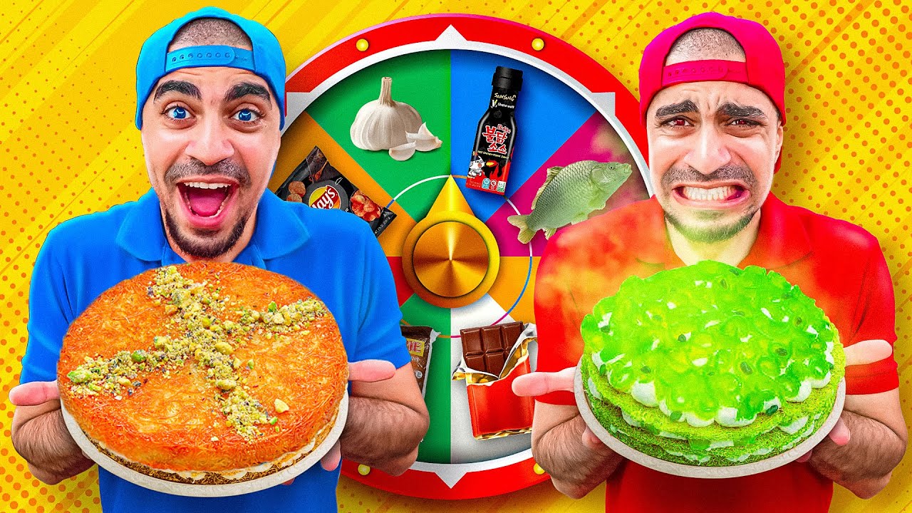 تحدي الكنافة بعجلة الحظ الغامضة بين سيد و الجني - Mystery Wheel Of Kunafa Challenge